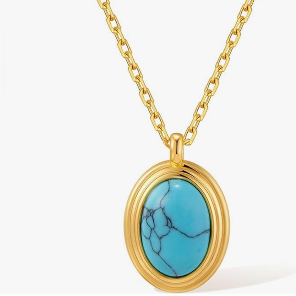 Turquoise Stone Pendant Necklace